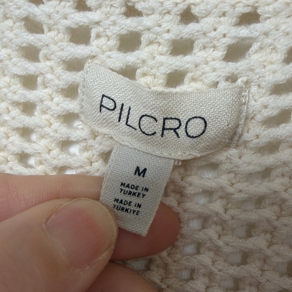 Anthropologie Pilcro Long Sleeve Open Stitch Duster Sweater cream color medium - Picture 5 of 9